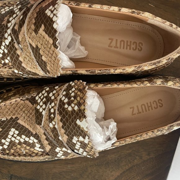 Christie Snake-Embossed Leather Flat Loafer NWT - Picture 5 of 5